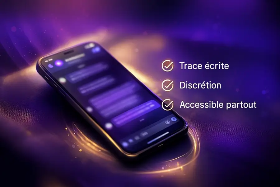 Avantages voyance messenger : trace écrite consultable et discrétion absolue sur smartphone